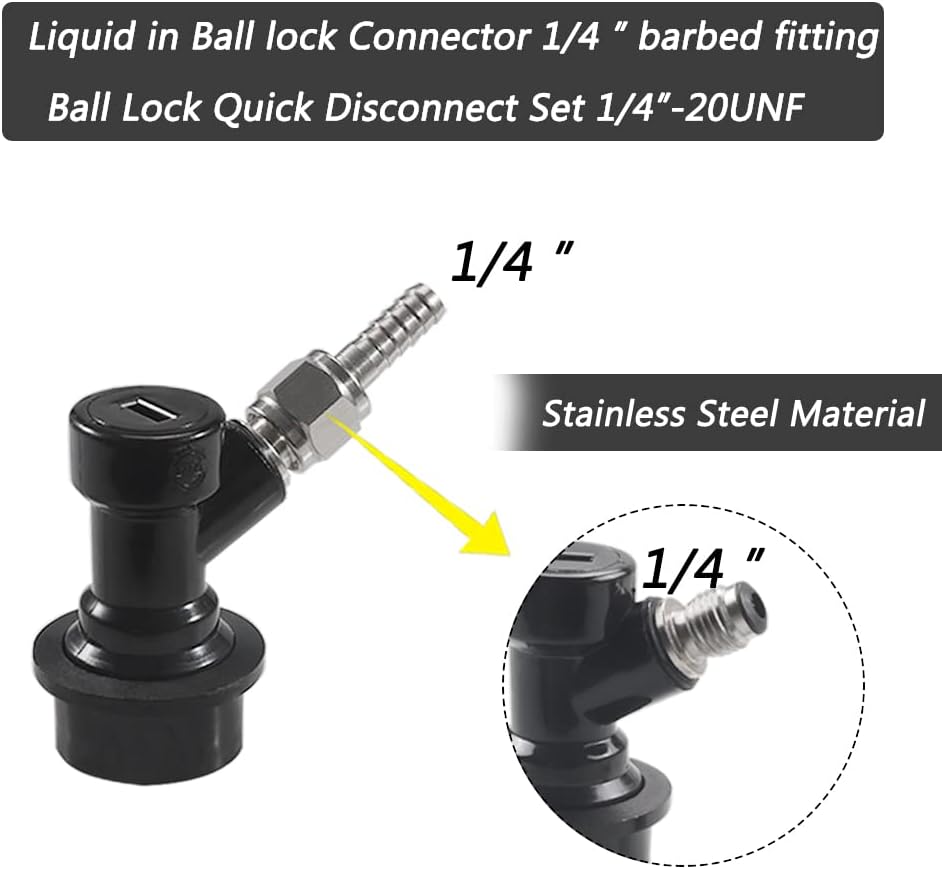 Ball Lock Beverage Out Connector for Corny Kegs - MFL Disconnect - Image 2